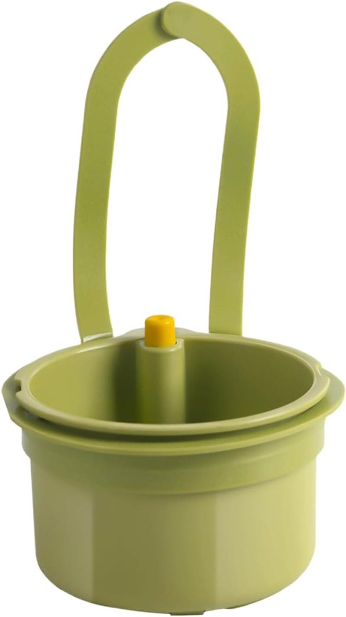Gootsteen Afvoermand - Afvalrek Keuken - Afval Scheiden - No-Touch Systeem - 21 cm Hoog - Groen