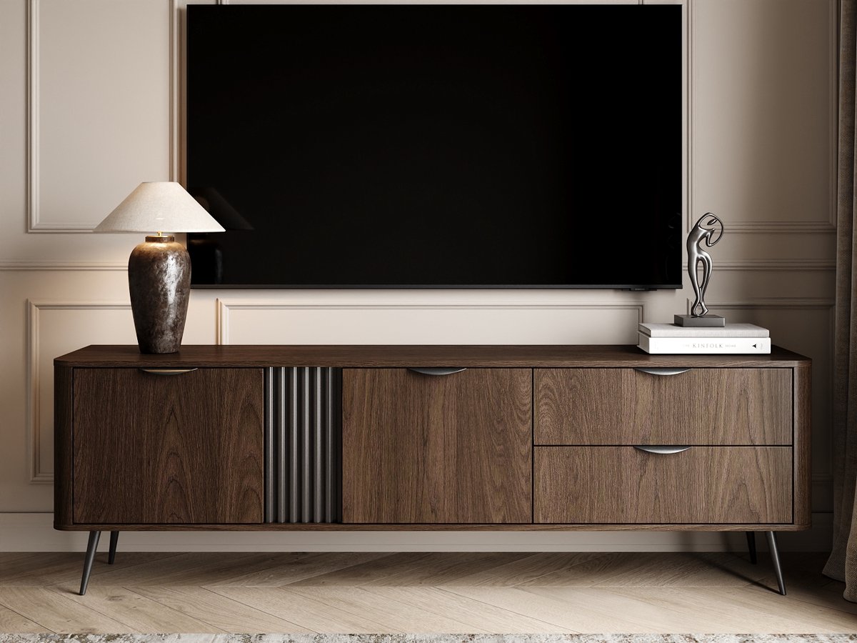 GrainGold - TV-Meubel Magico - Donker eiken - Met Lades - 195 cm