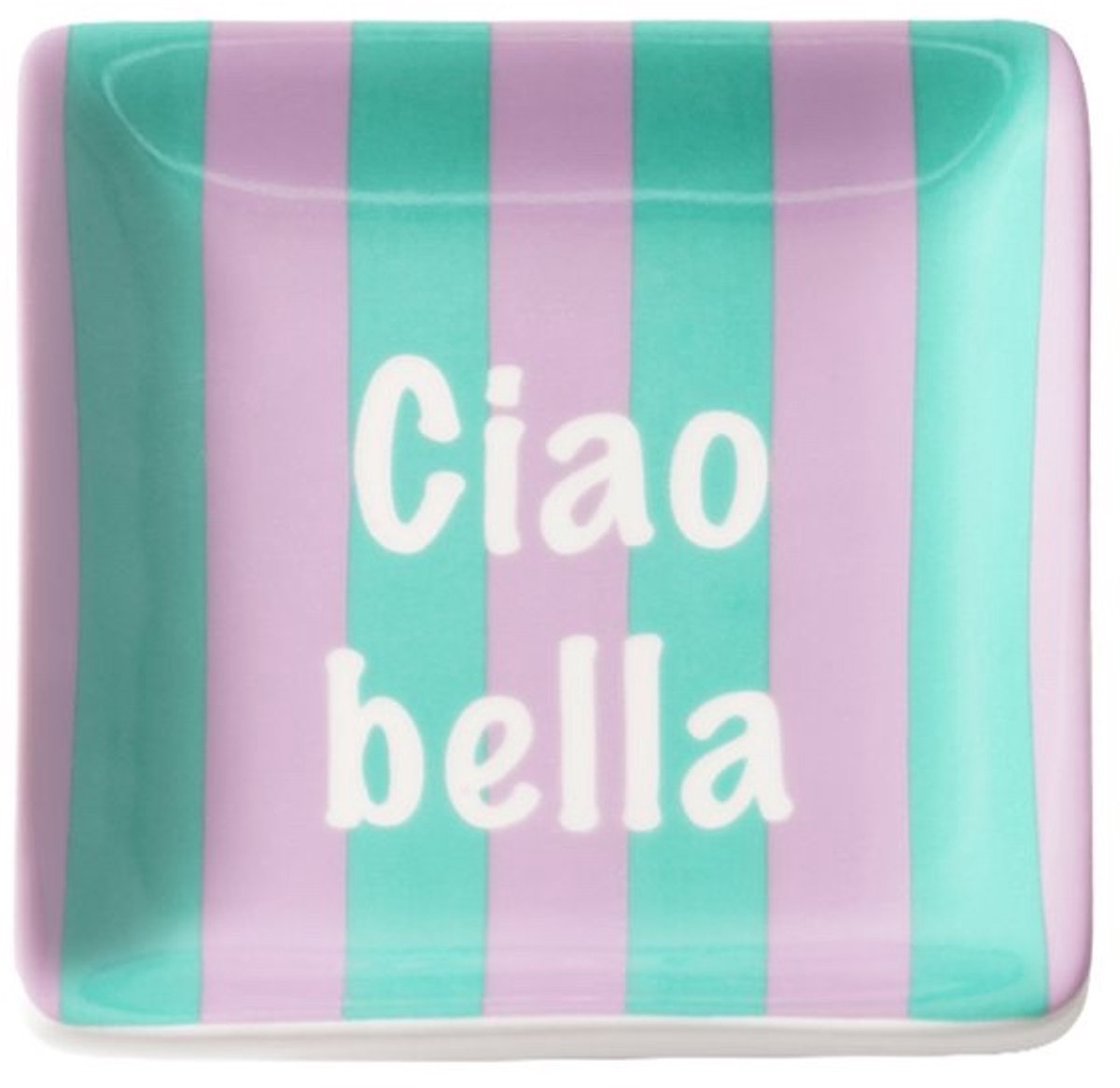 Sieraden Schaaltje | Ciao Bella | Gestreept | Vierkant | Amberblok schaaltje | Amuse | Nieuwe woning | Verhuisd | Woonaccessoires | Woonaccessoire | Decoratie | Decoratief | Deco | Vrienden | Moederdag | Vakantie | Sushi | Bonbons | Accessoires