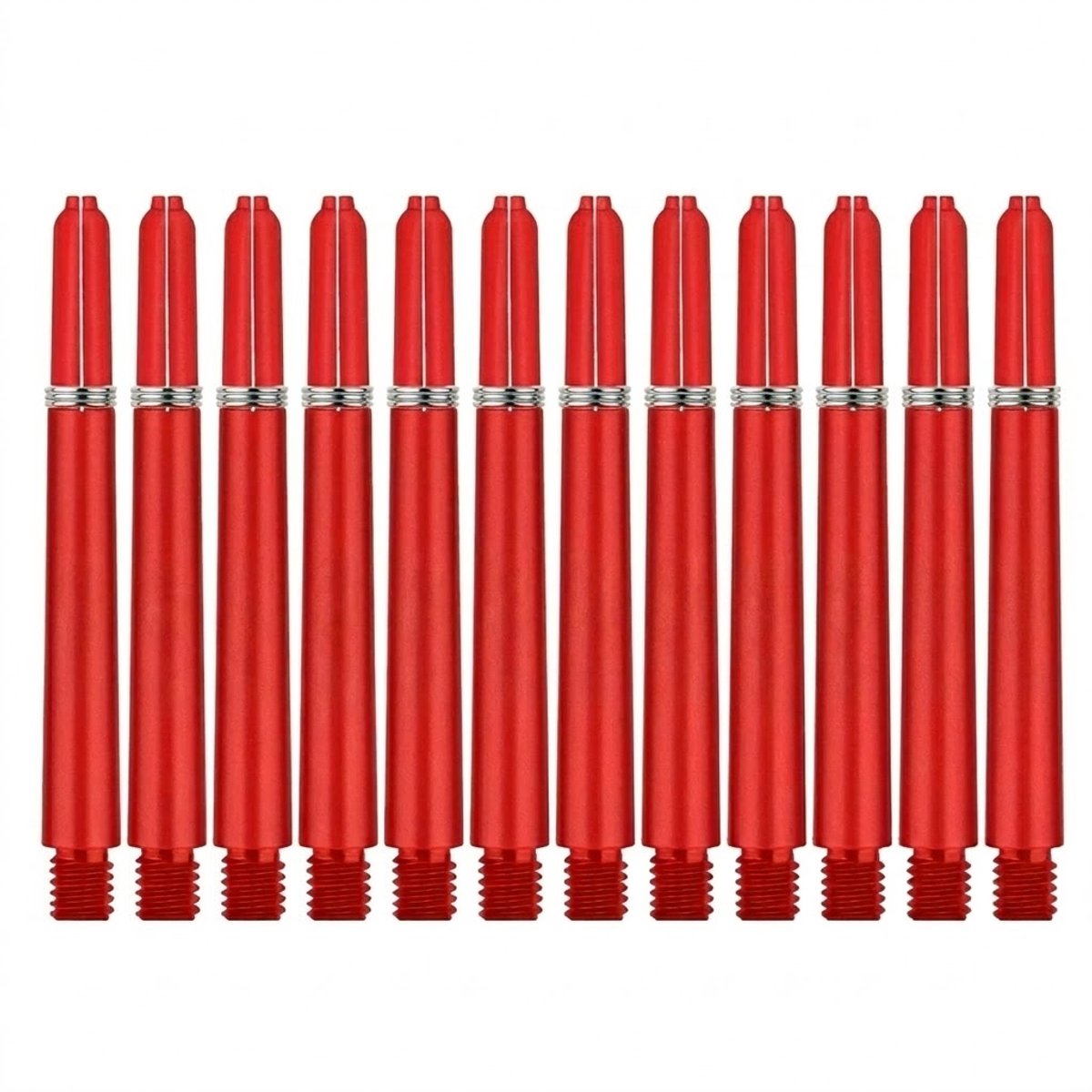 Rood aluminium dart schachten set - dart shafts / dart stelen voor heren en dames - duurzame dart schacht met schroefdraad aansluiting voor dartpijlen - set van 12 rode dart schachten voor dart accessoires