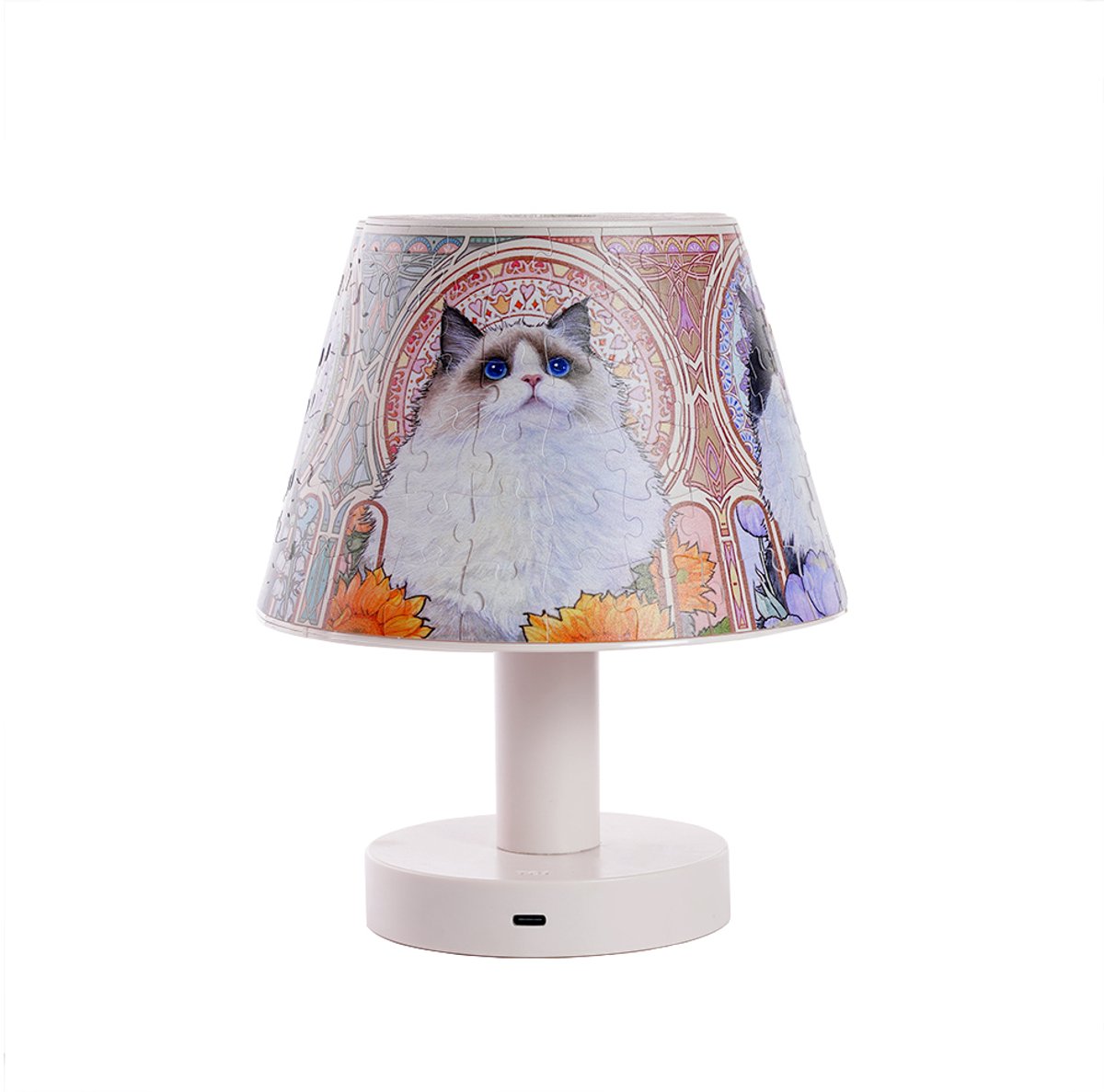 3D Lamp Puzzel Kat - Nachtlamp Bouwpakket voor Volwassenen
