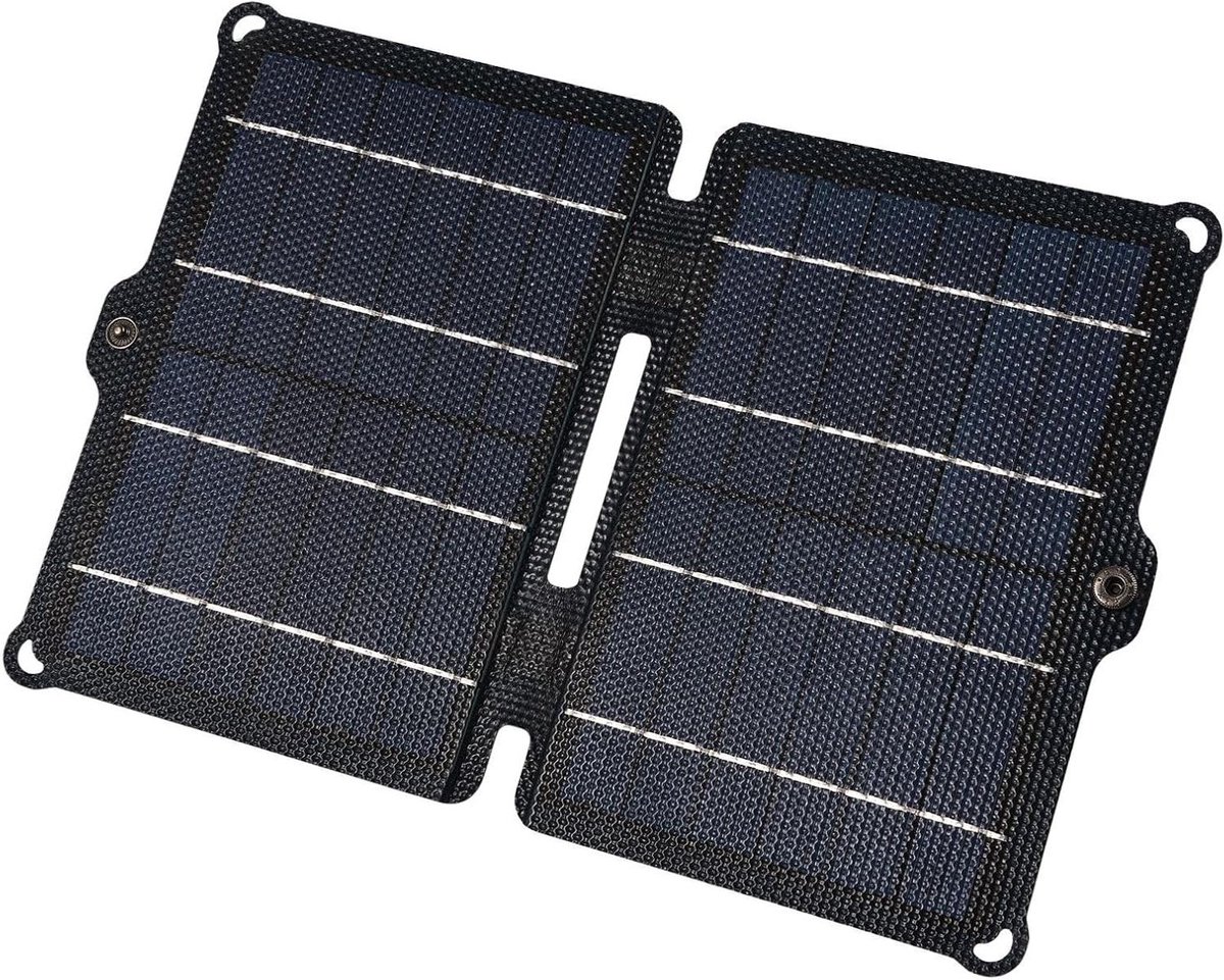 Opvouwbaar Zonnepaneel - Zonnelader Draagbaar - Buiten Opladen - Dubbele USB Uitgang - 8W - Zwart