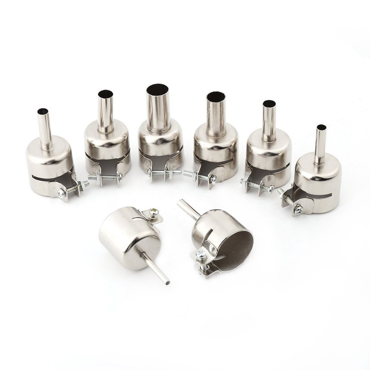 ONF3 - Hot Air Gun Nozzle Set - 8 Stuks - RVS Nozzles - Precisie Solderen - Geschikt voor Solderen - Variabele Groottes