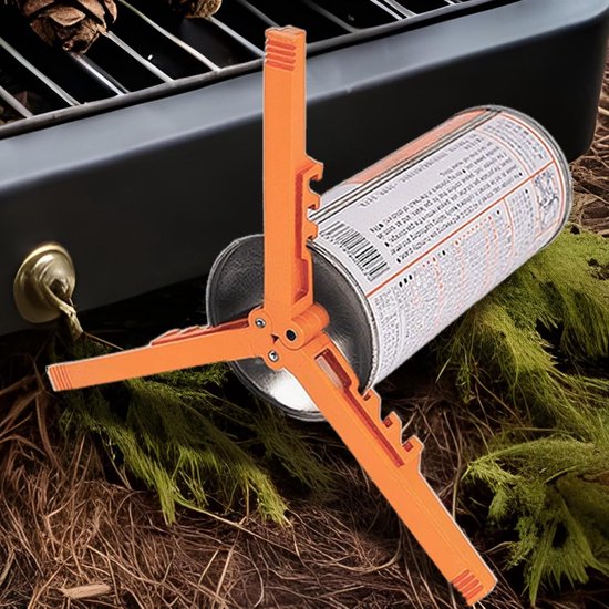 Canister Stabilizer - Driehoek Opvouwbare Fornuis Flessenstandaard voor veilige balans met statief bevestigingshouder, draagbare basis voor kamperen koken, outdoor picknick, wandelen, reizen — afbeelding 2