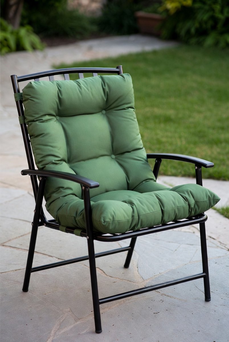 Premium Badstof Tuinstoelhoes met Capuchon 65x130 cm – Industrohome – 100% Katoen, Antislip, Öko-Tex Standard 100 – Wasbaar – Donkergroen