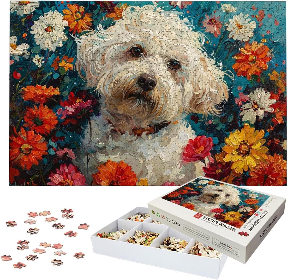 Houten Puzzel - Legpuzzel Puzzelspel - Ontspannen Thuis - Lettermarkering Achterkant - 87 x 57 cm - Meerkleurig