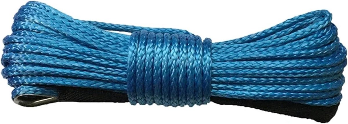 Sleepkabel Synthetisch - Touw Lierkabel - Voertuigen Vrijmaken - Versterkte Lusuiteinden - 8 mm x 12 m - Blauw