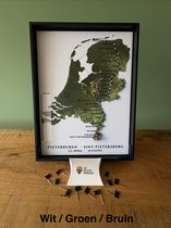 Routeprikker Pieterburen naar Sint-Pietersberg - Wandelkaart met vlaggetjes - 30x40 cm - Cadeau voor wandelaar