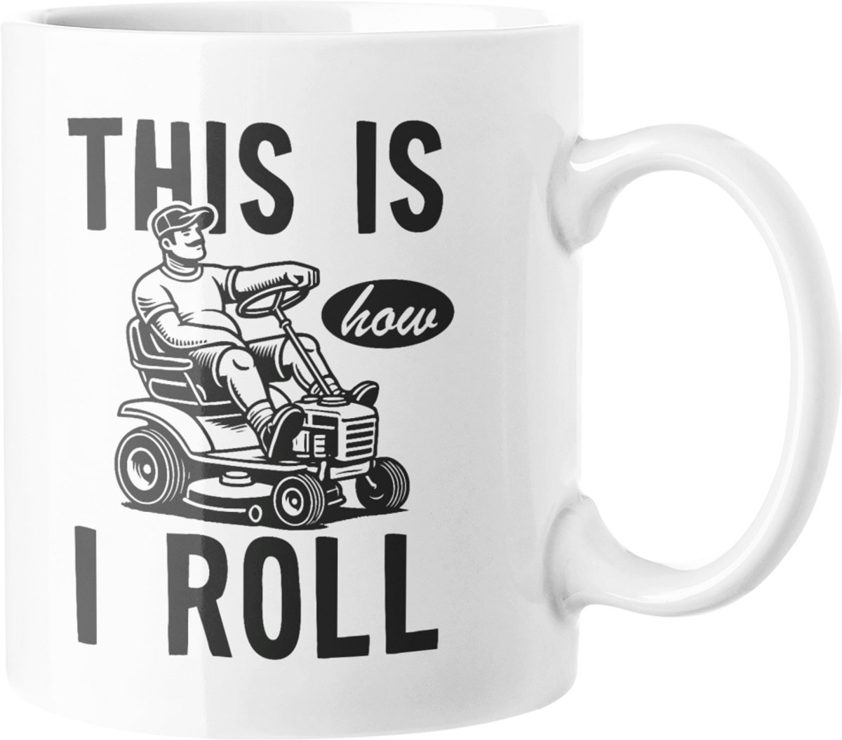 Grappige Papa Grasmaaier Mok - This Is How I Roll - Vaderdag Cadeau voor Hem
