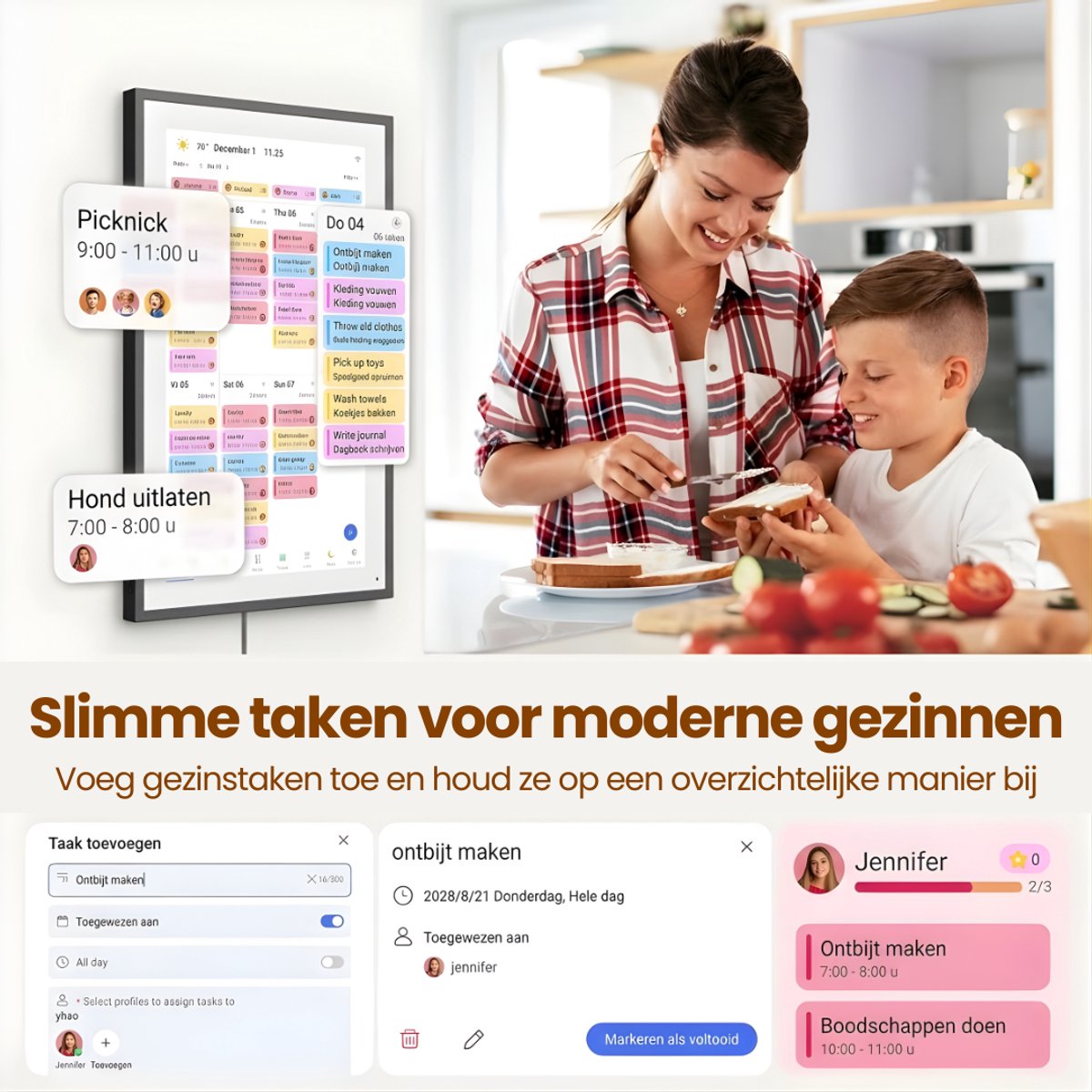 Bravix Digitale Kalender & Fotolijst met Touchscreen - 1080P Full HD - 32GB thumbnail 3