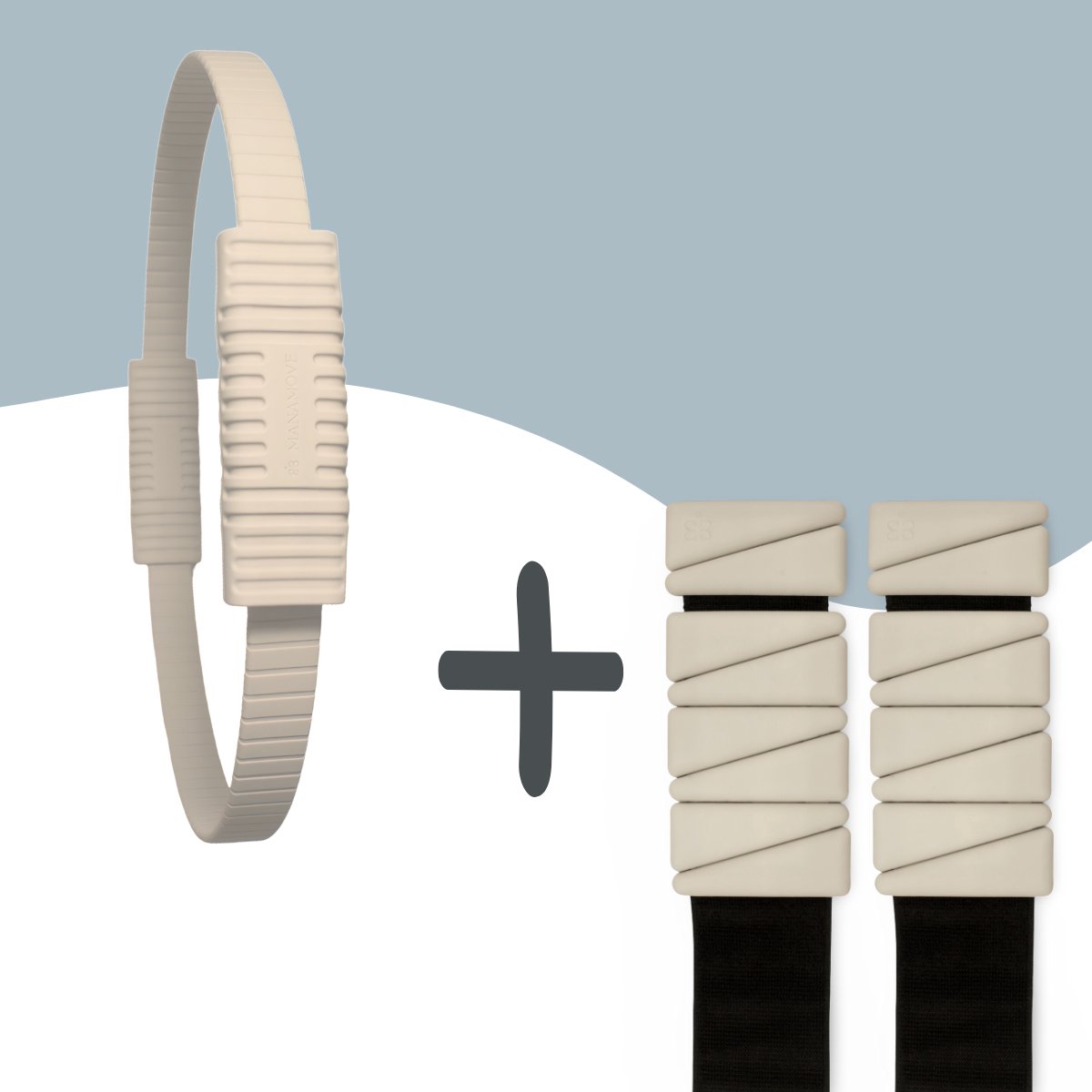 Pilates Set Enkelgewichten + Pilates Ring - Beige - Enkelgewichten 2 x 900g - Polsgewichten - Magic Circle - Yoga Ring - Wandelgewichten - Pilates Accessoires - Manamove