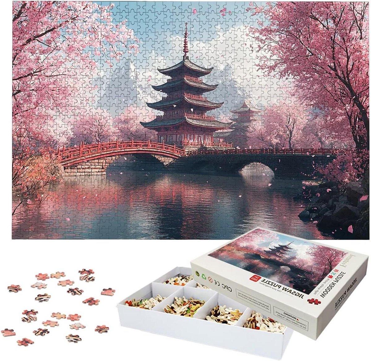 Houten Puzzel - Legpuzzel Landschap - Ontspanning Thuis - Lettermarkering Achterkant - 157 x 106 cm - Meerkleurig
