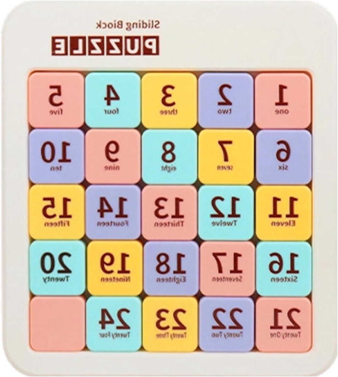 Getallenpuzzel - Cijferpuzzel Breinbreker - Mentale Uitdaging - Magnetische Schuifstukken - 19.6 x 17.4 cm - Zacht Kleurenpalet