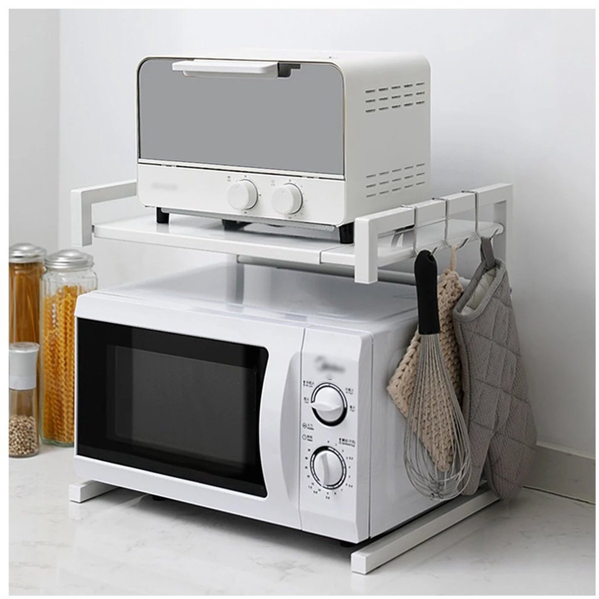 Magnetronrek - wit - 2 - laags keuken organizer