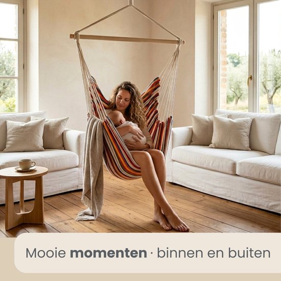 XXL Hangstoel voor 2 Personen - 185x130 Tuin Hangstoel tot 150kg - Zit Hangmat Binnen en Buiten