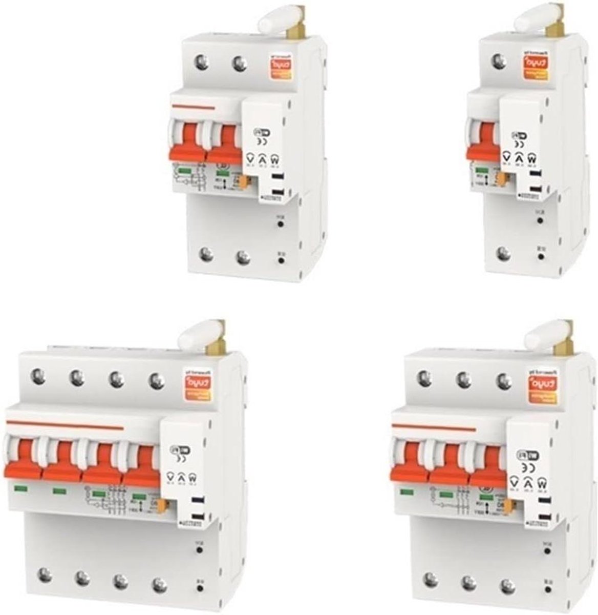 Slimme Stroomonderbreker - Zekering Meter - Energie Monitoren - Geïntegreerde KWh Meter - 1P 10-100A 220V - Wit