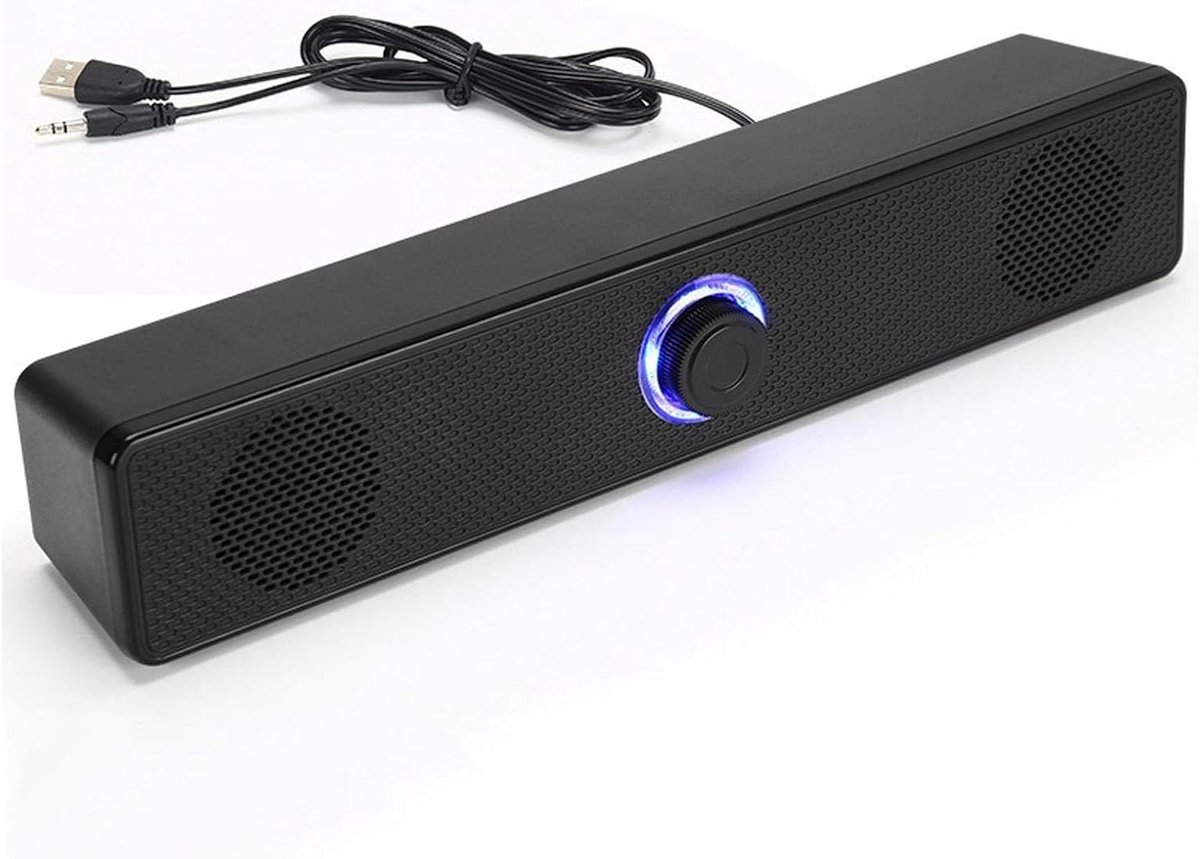Desktop Soundbar - PC Luidspreker - Muziek Luisteren - Dubbele HiFi Drivers - 31.5 cm - Zwart