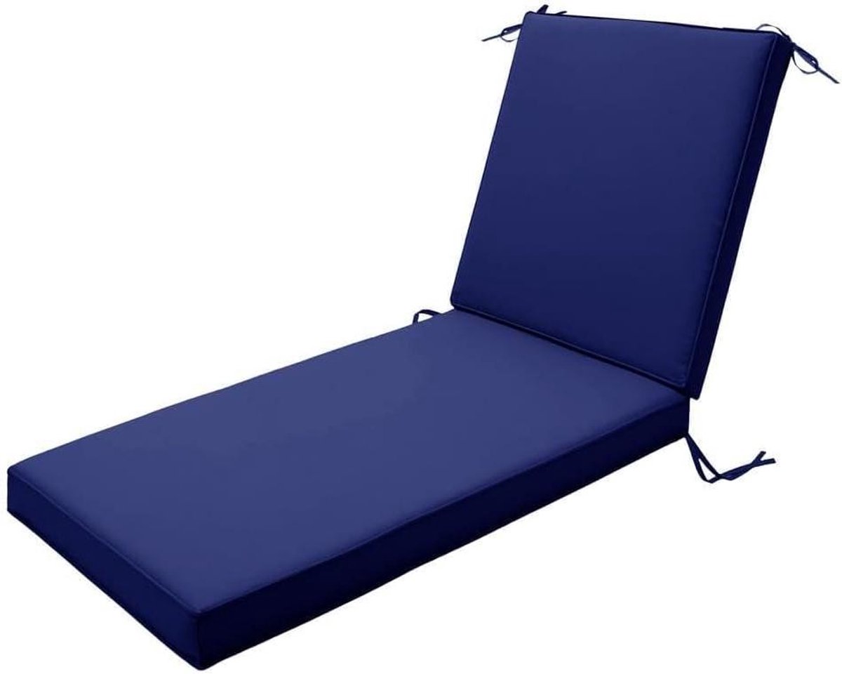 Ligstoelkussens - Tuinkussen Stoelkussen - Buiten Ontspannen - Waterbestendig Ontwerp - 193 x 56 x 10 cm - Donkerblauw
