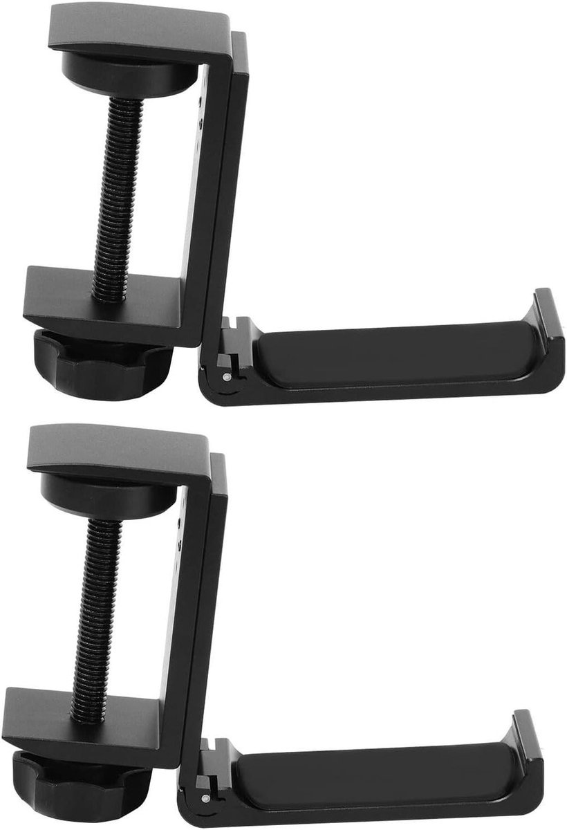 Hoofdtelefoonhouder - Headset standaard - Bureau organiseren - Verstelbare klem - 112 cm - Zwart