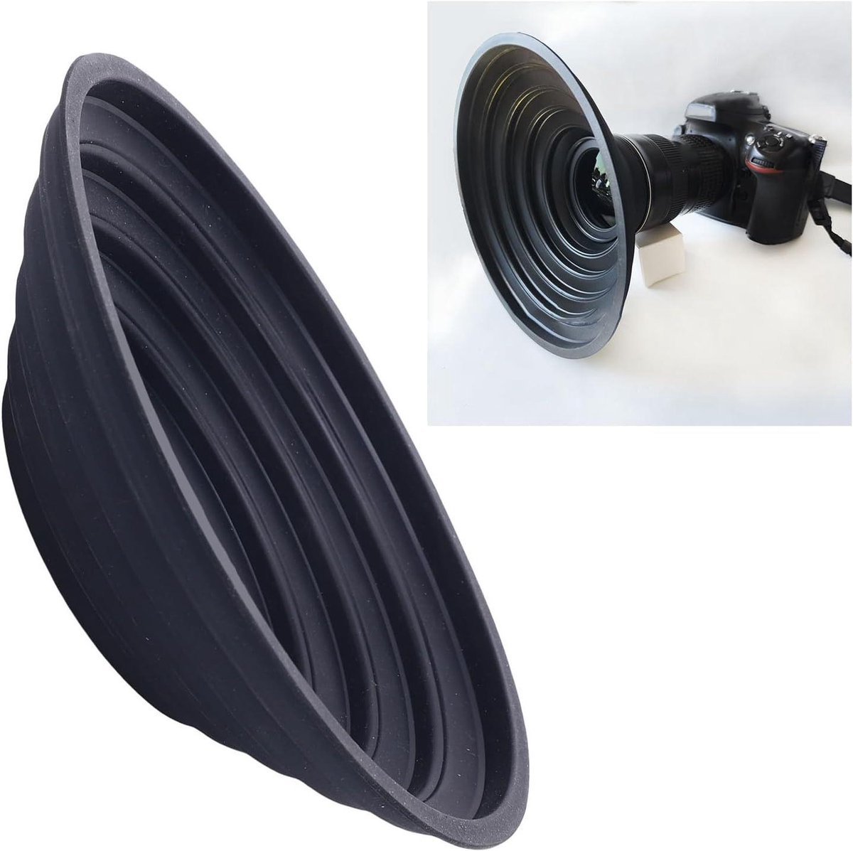 Cameralens Kap - Lens Tint - Betere Foto's Maken - Anti-reflecterend Ontwerp - 50-70 mm - Zwart