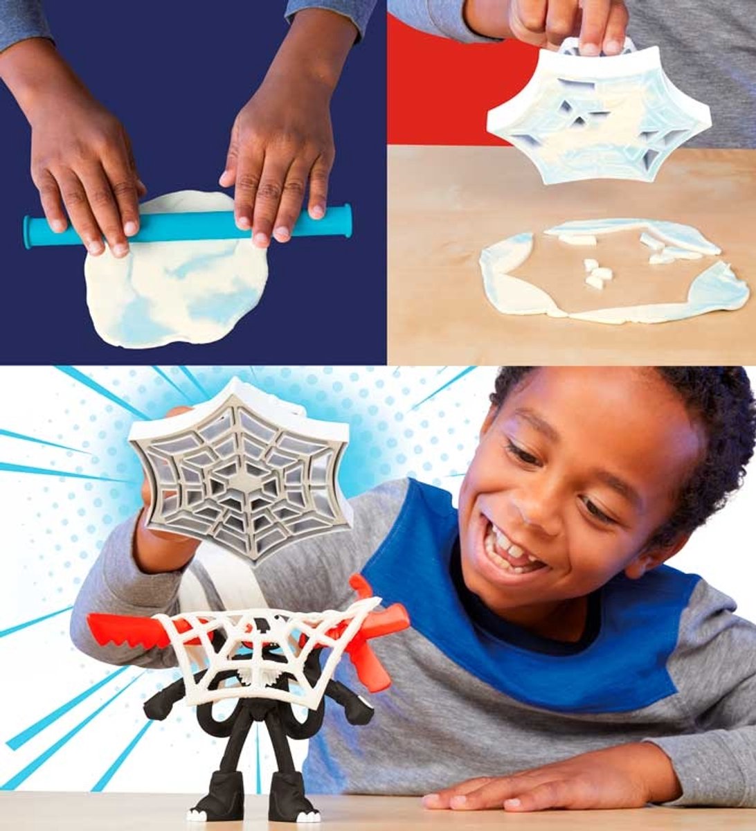 Play-Doh Marvel Spider-Man Werp en Snij Speelset - Boetseerklei - Inclusief 2 figuren — afbeelding 4