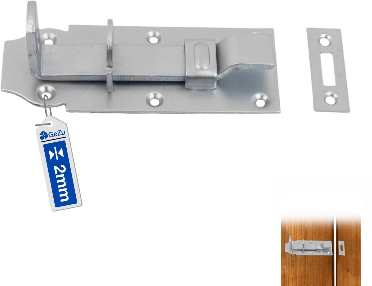 GeZu Impex Sluitgrendel Gegalvaniseerd 100 x 50 mm boutgrendel grendel staldeur hang sluitwerk