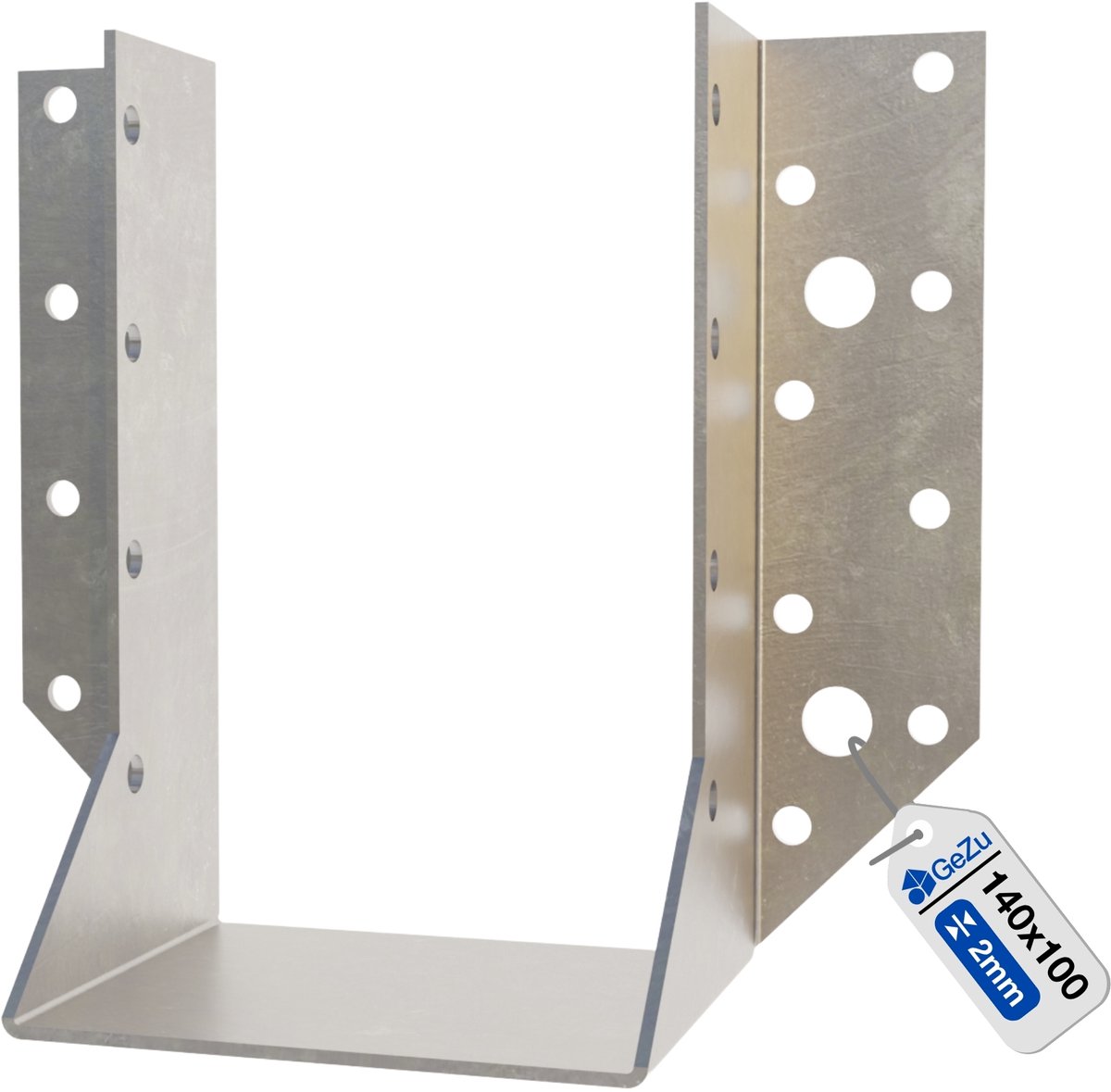 GeZu Impex Balkdrager 100×140 mm Gegalvaniseerd – Zware Balkschoen voor Houtconstructies