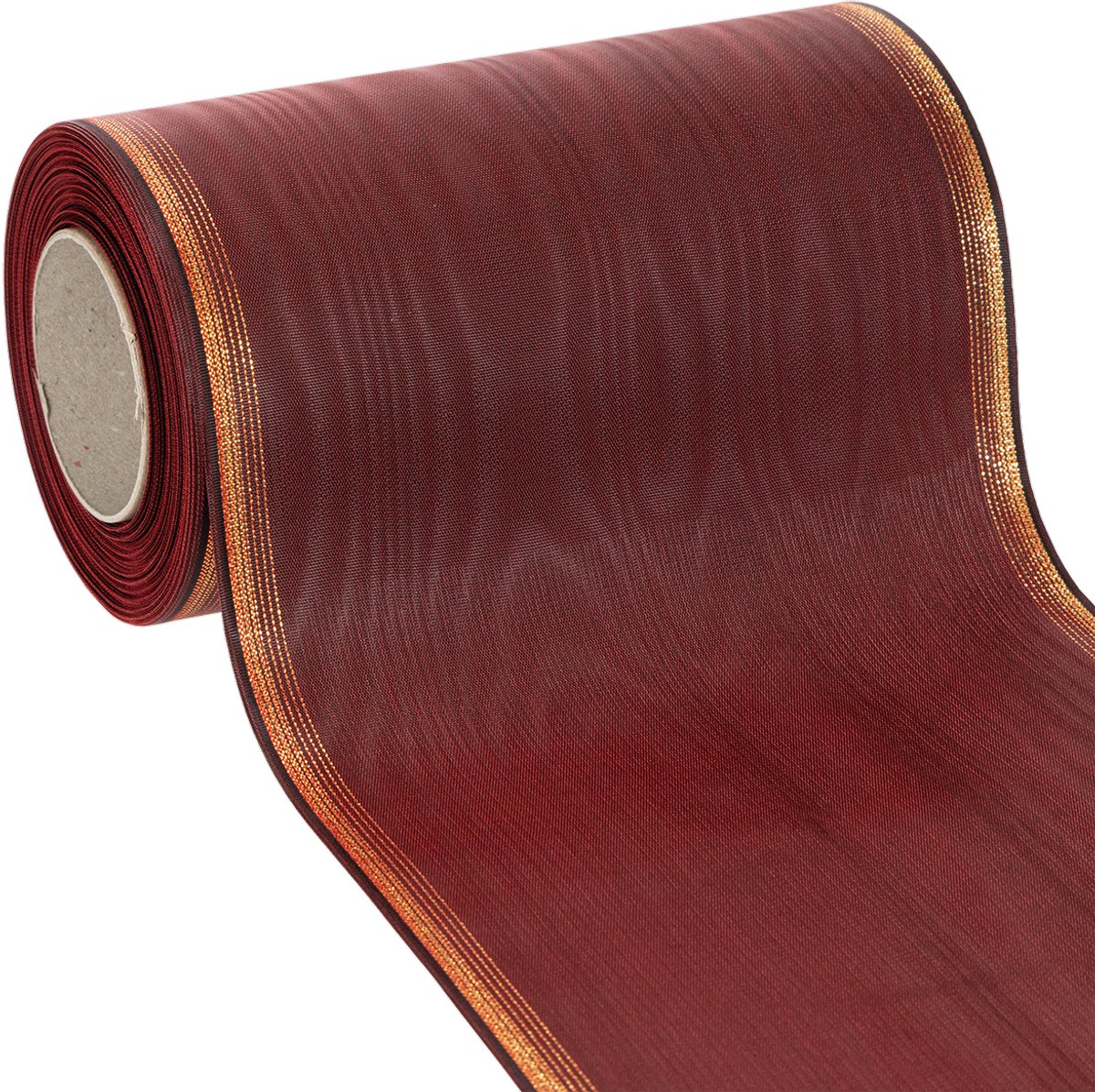 Bordeauxrood kranslint met gouden rand, 175 mm, decoratief