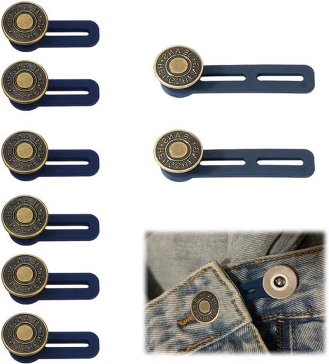 Verstelbare broek taille extender - set van 8st - voor mannen en vrouwen