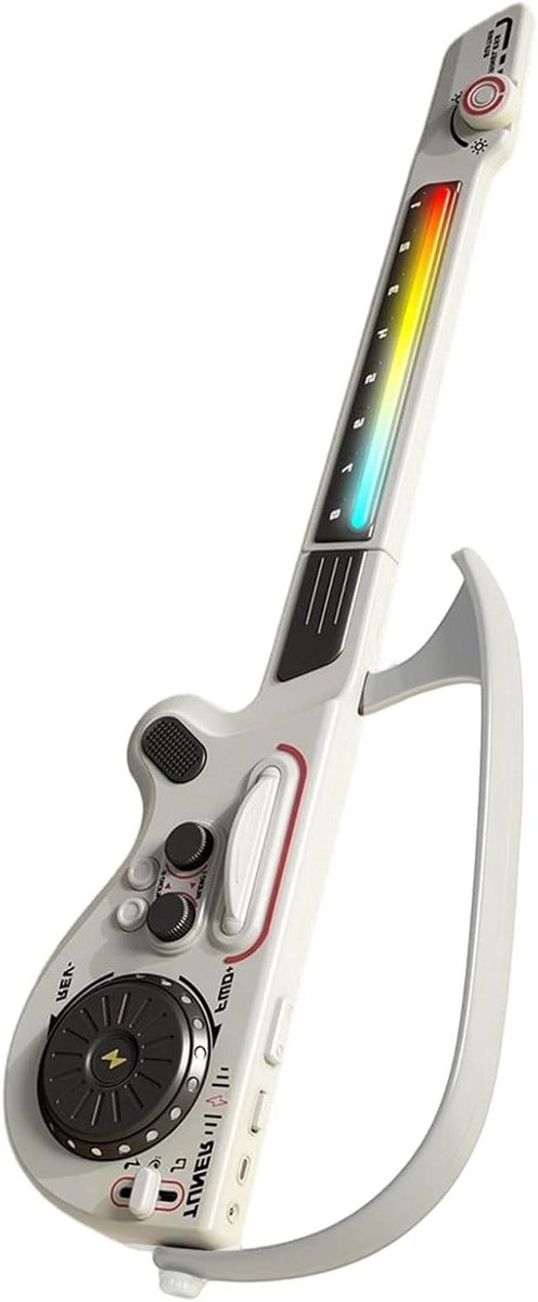 Elektrische Gitaar Speelgoed - Draadloze Gitaar Kids - Muziek Leren Spelen - Snaarvrij Ontwerp - 70 cm - Grijs
