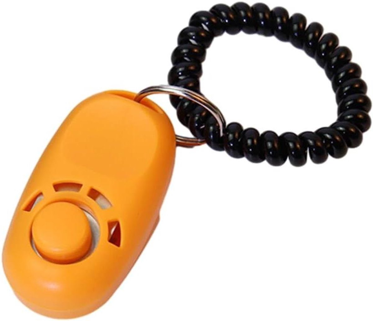 Honden Trainings Clicker - Clicker Hondentraining - Gedrag Trainen - Met Polsband - 12 x 9 x 2 cm - Oranje