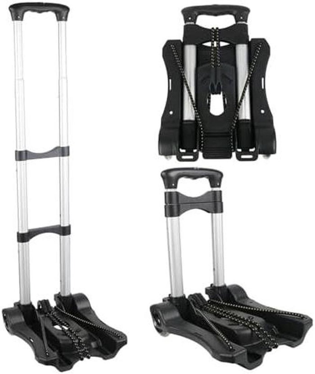 Vouwbare Bagagekar - Hand Trolley Steekwagen - Transport Goederen - Zware Kwaliteit - 35kg 95cm - Zwart
