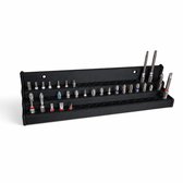 Professionele 51-Bits Organizer Wandhouder - 3-laags - Zwart - bithouder - 51 bits - 27 x 6,4 cm