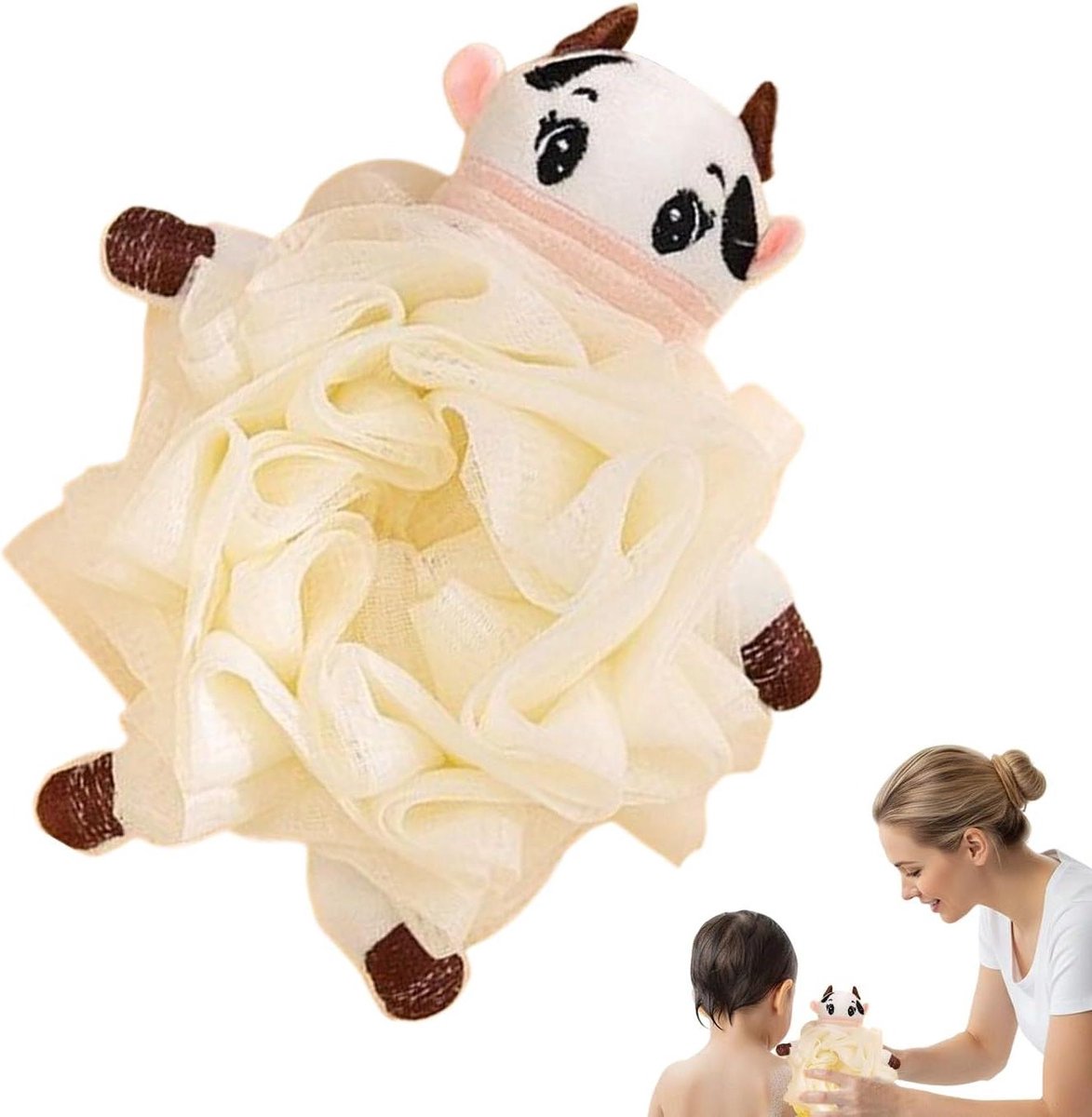 Badspons Kinderen - Douche Bal - Dagelijkse Reiniging - Dieren Gaas Ontwerp - 20 cm - Multicolor