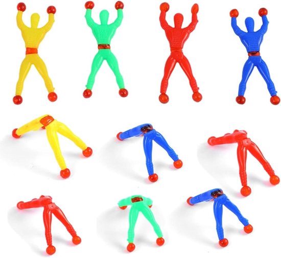 Set van 10 kleurrijke raamkruipers voor jongens, ideaal voor verjaardagsdecoratie en eenvoudig aan te brengen op gladde oppervlakken