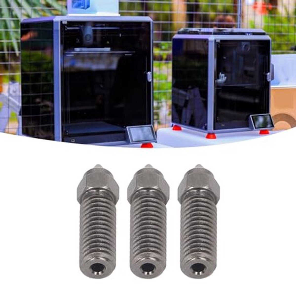3PCS K1 Nozzle Set, 3D Printer Hardened Steel Nozzles, M6 Draad Hoge Doorstroom Hoge Temperatuur Weerstand voor K1, voor Kobra, voor Sovol Sv06 Plus Sv07 3D Printer