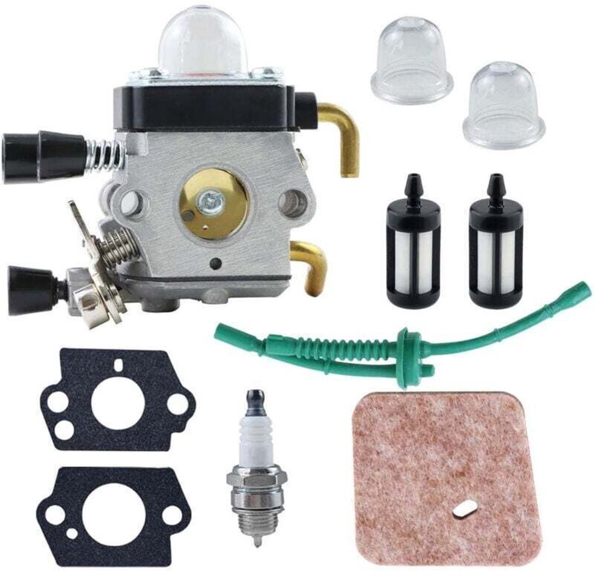 C1Q-S97 carburateur geschikt voor brandstofleidingkit en luchtfilter geschikt voor STIHL FS38 FS45 FS46 FS55 KM55 HL45 FS45L FS45C FS46C FS55C FS55R FS55RC grasmaaiers/onkruidverwijderaars.