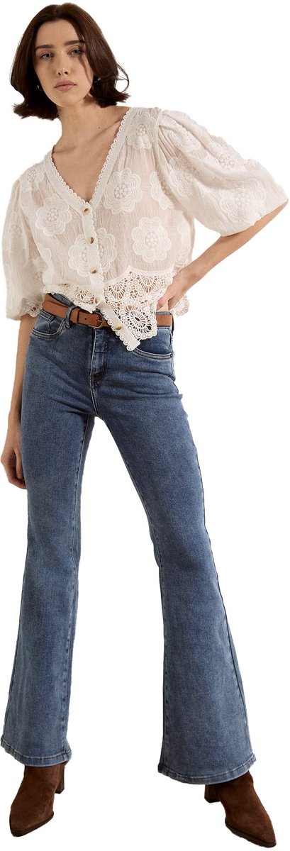 Lulu bordeauxrode flare jeans