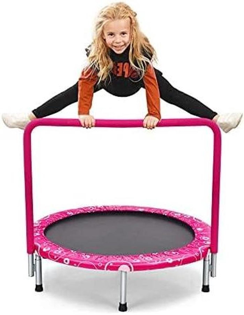 Kindertrampoline - Fitness trampoline Mini-trampoline - Energie Kwijt - Stil en Geluidsloos - 92 cm - Roze