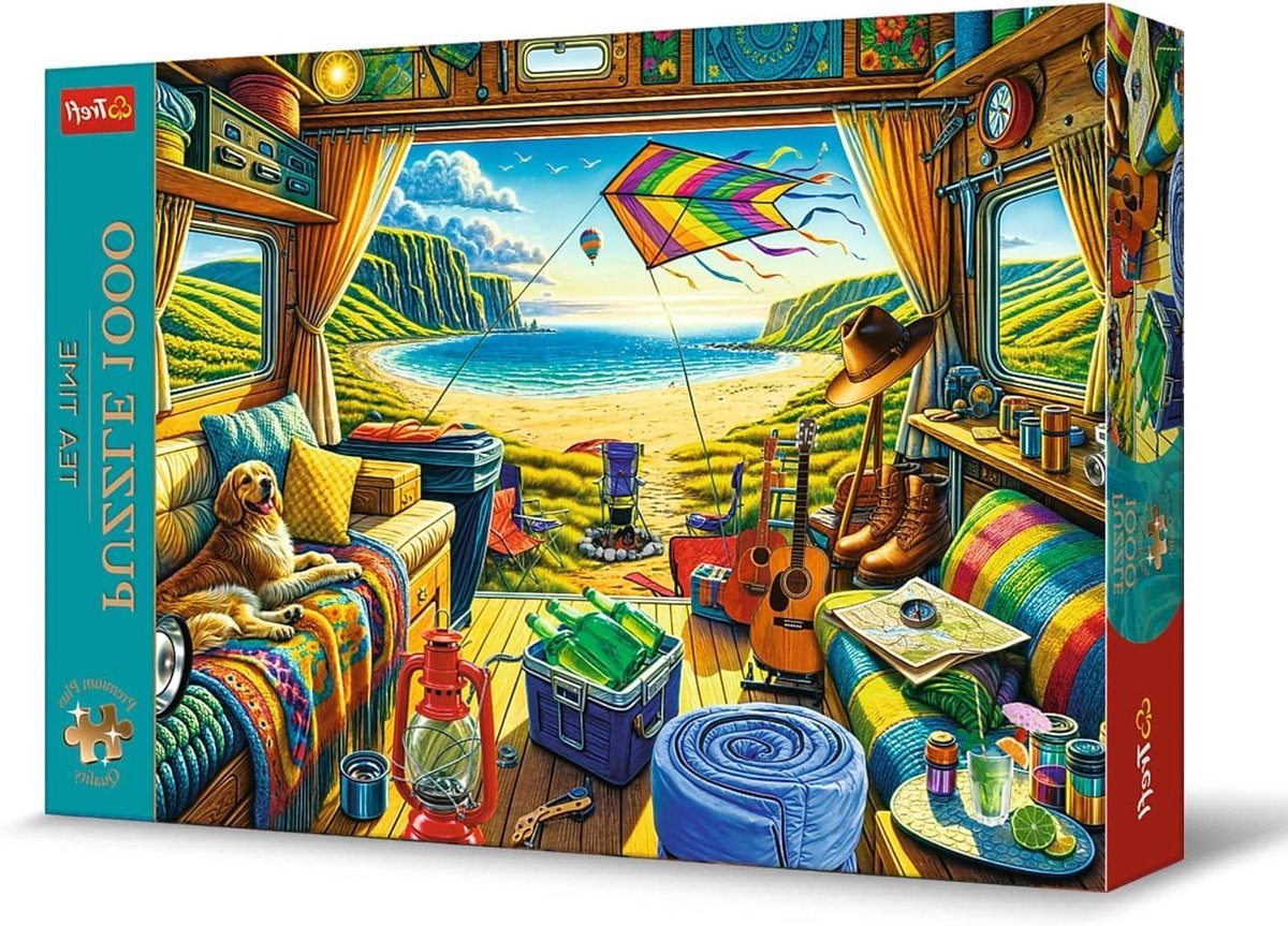 Legpuzzel Camper - Puzzel 1000 stukjes - Ontspanning thuis - Perfect passende elementen - 68.3 x 48 cm - Meerkleurig