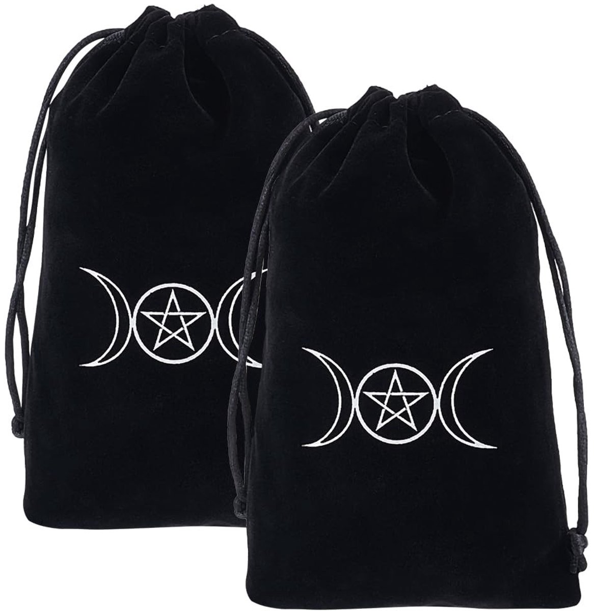 ONF3 - tarot opbergtassen - fluwelen cadeauzakjes - trekkoord - zwart - voor tarot kaarten - waarzegger accessoires - voor heksen