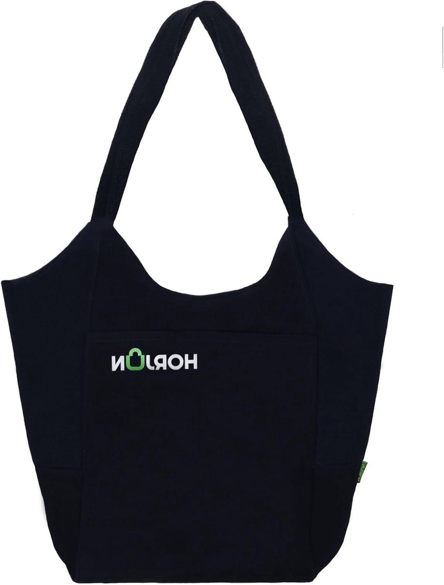 Draagtas - Buideltas katoen - Boodschappen doen - Oeko-Tex gecertificeerd - 50 x 36 cm - Zwart