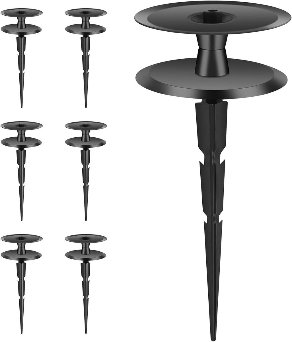 Tuinslanggeleider Spike - Slanggeleider Staak - Slang Beschermen - Rolschaatsstructuur - 6 stuks - Zwart
