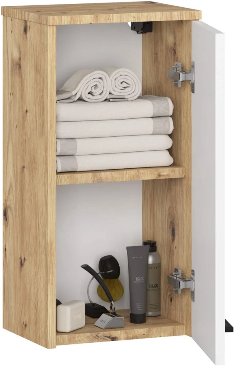 Hangende Badkamerkast FIN W30 met 1 Deur / AKORD Furniture Factory / Artisan Eik - Wit / 30 x 60 x 22,5 cm