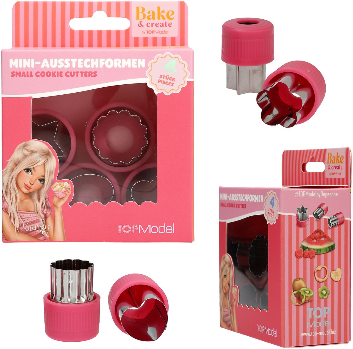 Depesche - TOPModel mini-koekjesvormpjes - 4-delig - BAKE and CREATE