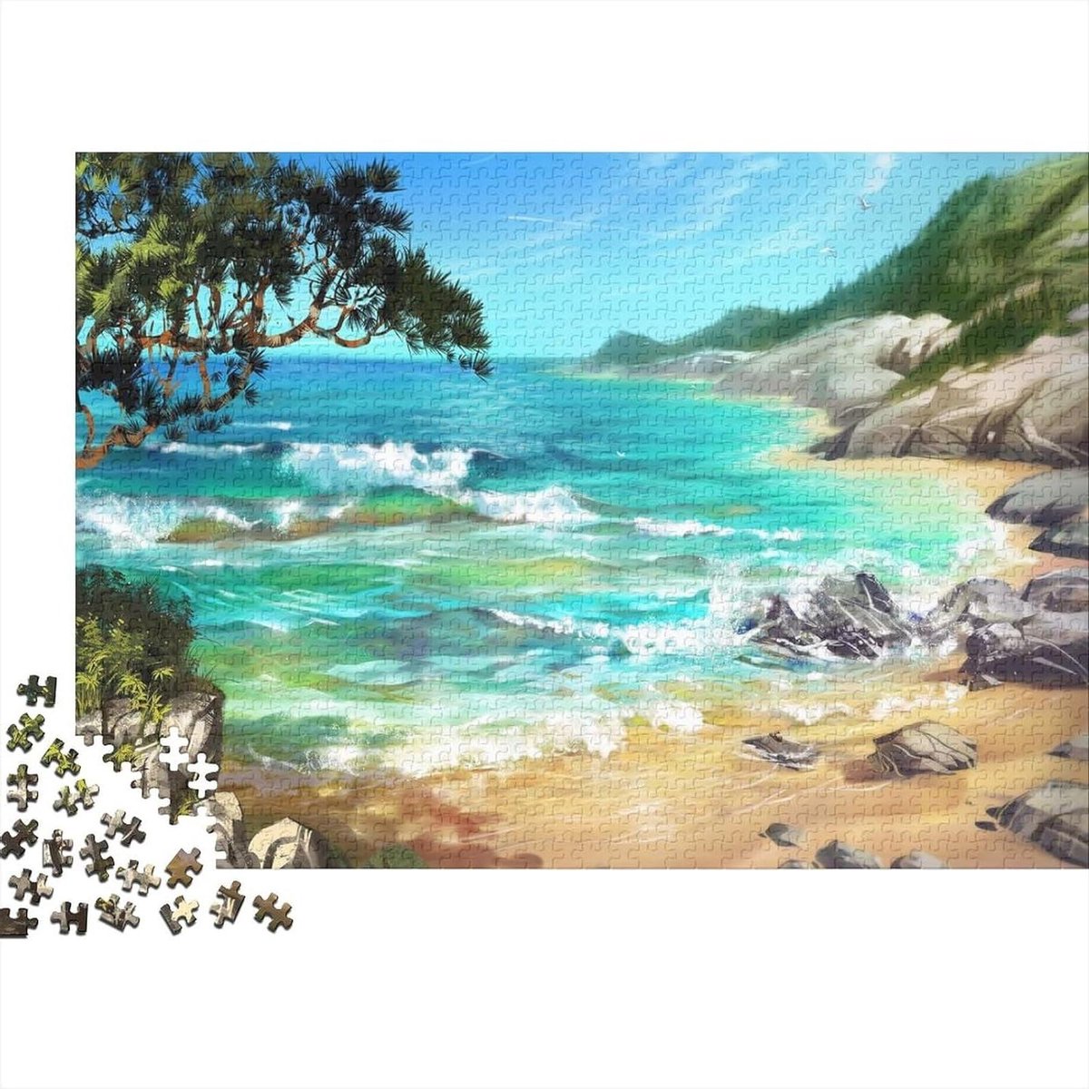 Gepersonaliseerde Puzzel - Foto Puzzel - Ontspanning en Geheugen - Unieke Vorm Puzzelstukjes - 75x50cm - Meerdere Kleuren