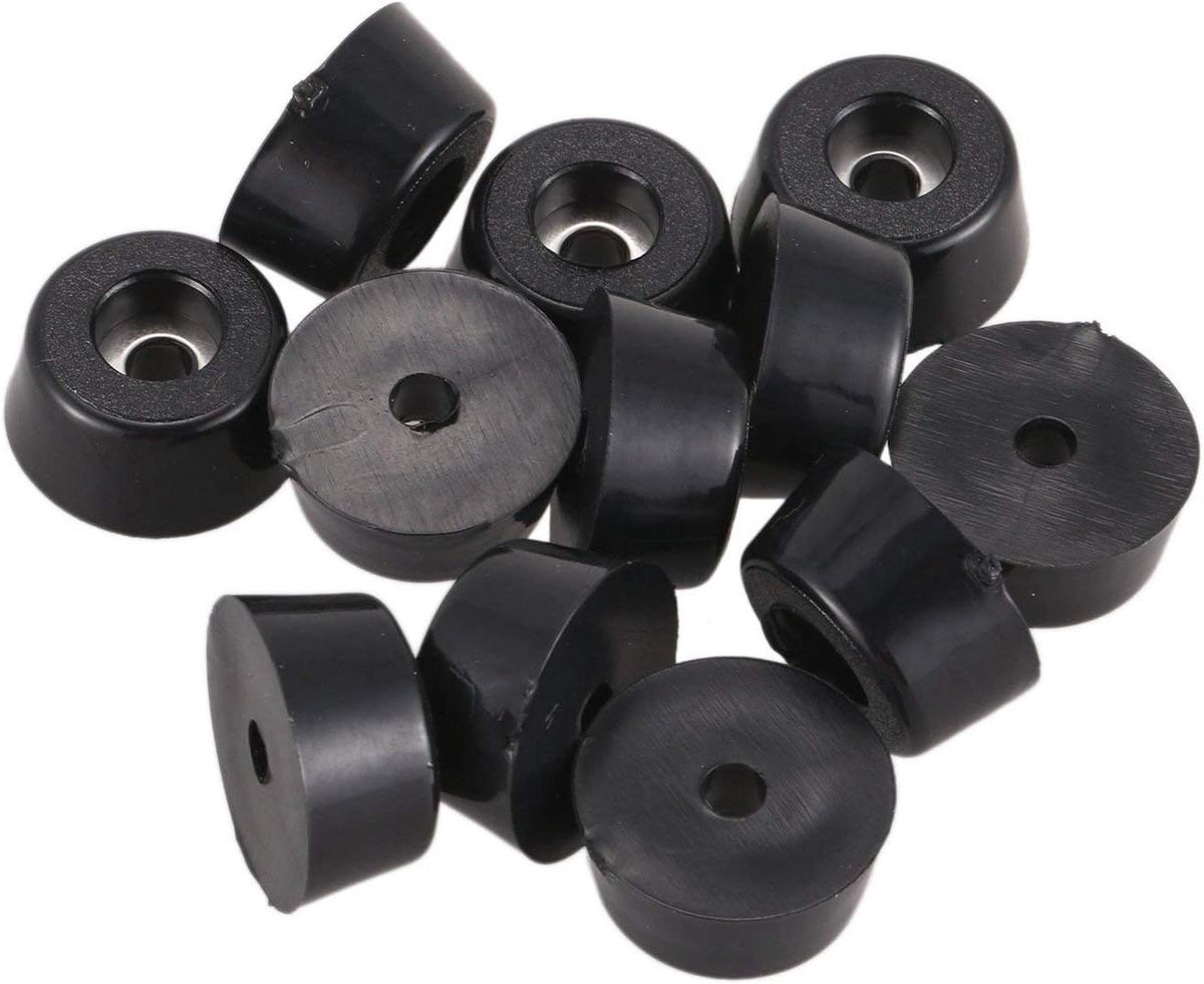 Rubberen Voetjes - Antislip Dopjes - Meubels Stabiliseren - Schokabsorberend - 22mm x 10mm - Zwart