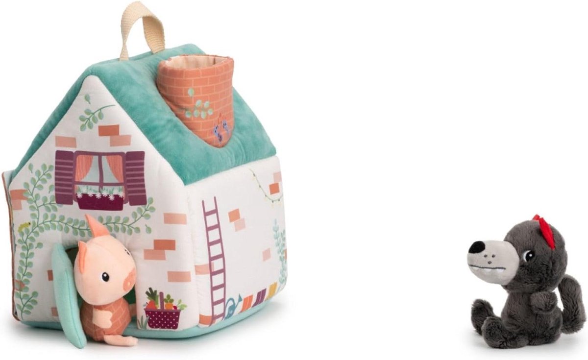 Huis van de 3 Biggetjes - Verhaalhuis Poppenhuis - Fantasie Spel - Inclusief 6 Figuren - 30 cm - Meerkleurig