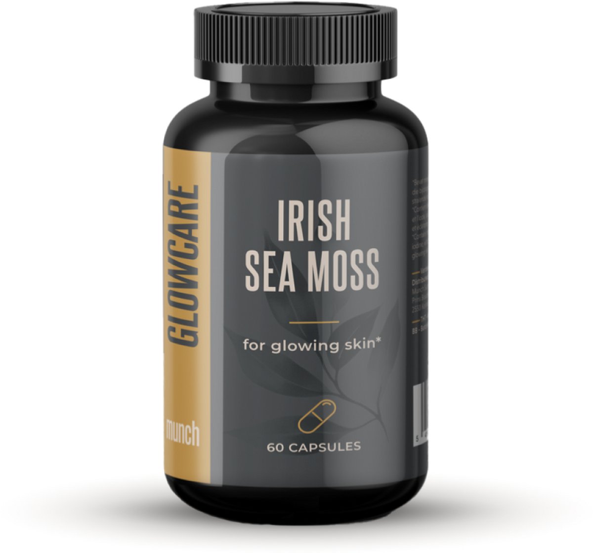 Munch Irish Sea Moss | Zeewier supplement voor huid, haar & nagels | Capsules met Ijzer*, Zink*, Magnesium*, Jodium* | 100% natuurlijk supplement | 60 capsules