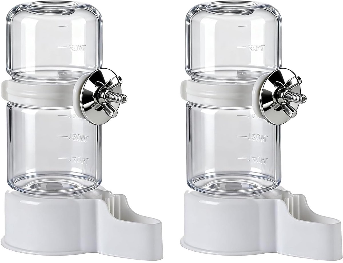 carmdering - Automatische Vogel Drinkfles - Zelfvullende Waterdispenser - Kooi Drinkbak - Continue Hydratatie - Lekvrij Ontwerp - BPA-vrij Kunststof - Hygiënisch En Stabiel - Ideaal Voor Thuis En Onderweg - 2 Stuk